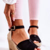 Comfortable women's wedge sandals black Dellia