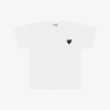 Comme des Garçons PLAY Kids Black Emblem Knit T-Shirt White 6-alacsony-ár