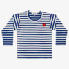 Comme des Garçons PLAY Kids Red Emblem Knit T-Shirt Blue 2-alacsony-ár