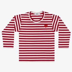 Comme des Garçons PLAY Kids Red Emblem Knit T-Shirt Red 6-alacsony-ár