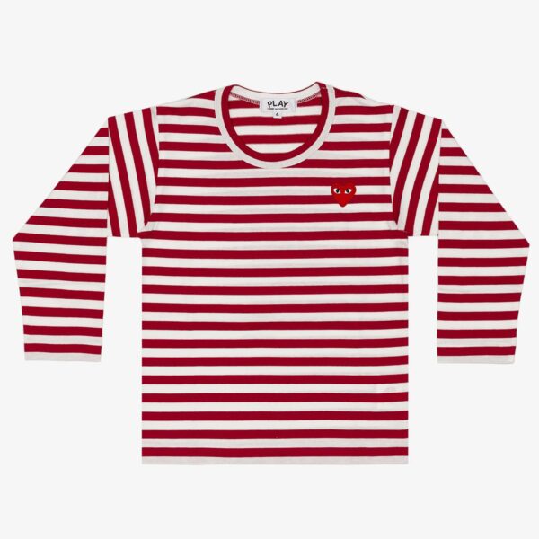 Comme des Garçons PLAY Kids Red Emblem Knit T-Shirt Red 6-alacsony-ár