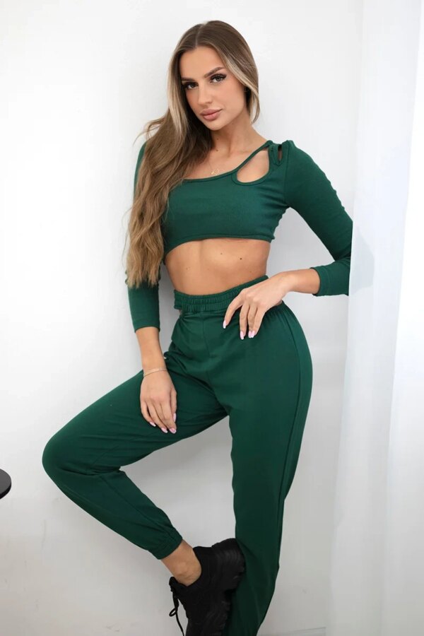 Complete with green blouse top