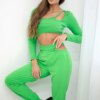 Complete with green neon blouse top
