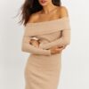 Cool & Sexy Women Camel Madonna Collar Camisole Dress CG272