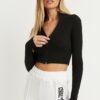 Cool & Sexy Women's Black Camisole Short Jacket