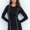 Cool & Sexy Women's Black Double Zipper Maxi Dress