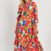 Cool & Sexy Women's Patterned Loose Mini Dress Orange