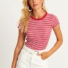Cool & Sexy Women's Red-White Striped Blouse