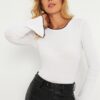 Cool & Sexy Women's White Spanish Sleeve Piping Camisole Blouse XL14