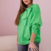 Cotton blouse with bow light green color