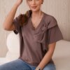 Cotton blouse with decorative bow