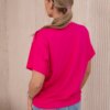 Cotton blouse with decorative fuchsia bow