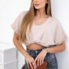 Cotton blouse with pocket beige