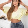 Cotton blouse with pocket yellow