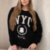Cotton set insulated sweatshirt + leggings black
