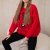 Cotton set insulated sweatshirt + leggings red
