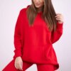 Cotton set insulated sweatshirt + leggings red