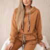 Cotton set sweatshirt + camel pants