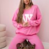 Cotton set sweatshirt + leggings pink
