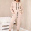 Cotton set sweatshirt + pants dark beige