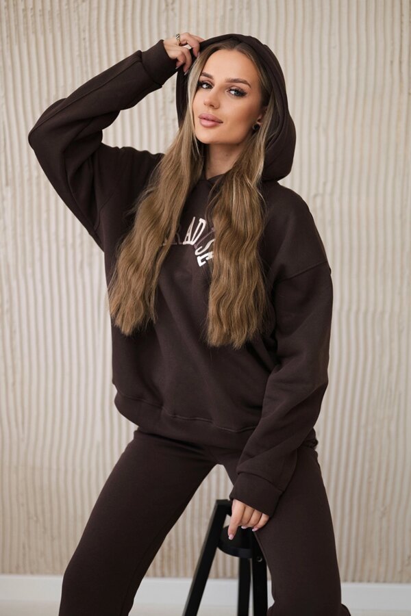 Cotton set with embroidered Paradise brown inscription