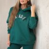 Cotton set with embroidered Paradise green inscription