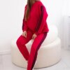 Cotton set with fuchsia stripes