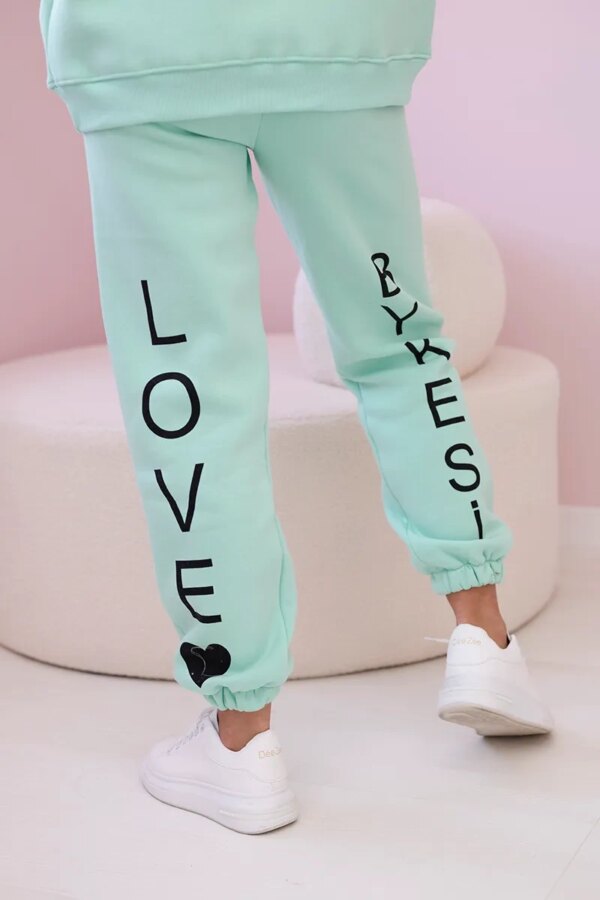 Cotton set with mint print