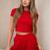 Cotton set with red shorts