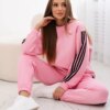Cotton set with stripes of light pink
