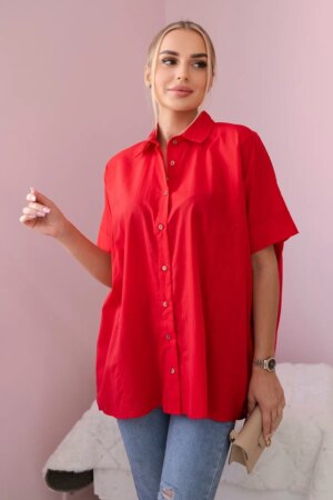 Cotton shirt with short sleeves