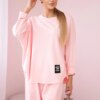 Cotton sweatshirt and trouser set powder pink