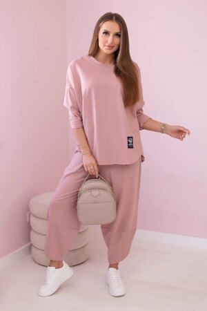 Cotton tracksuit dark pink