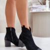 Cowboy boots on a heel insulated from eco suede Vinceza black