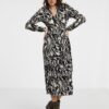 Cream-Black Ladies Wrap Midishats JDY Piper - Ladies