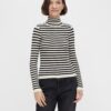 Cream-Black Striped Turtleneck Pieces Rista - Women