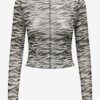 Cream-Black Women's Patterned Top ONLY Llamas - Women