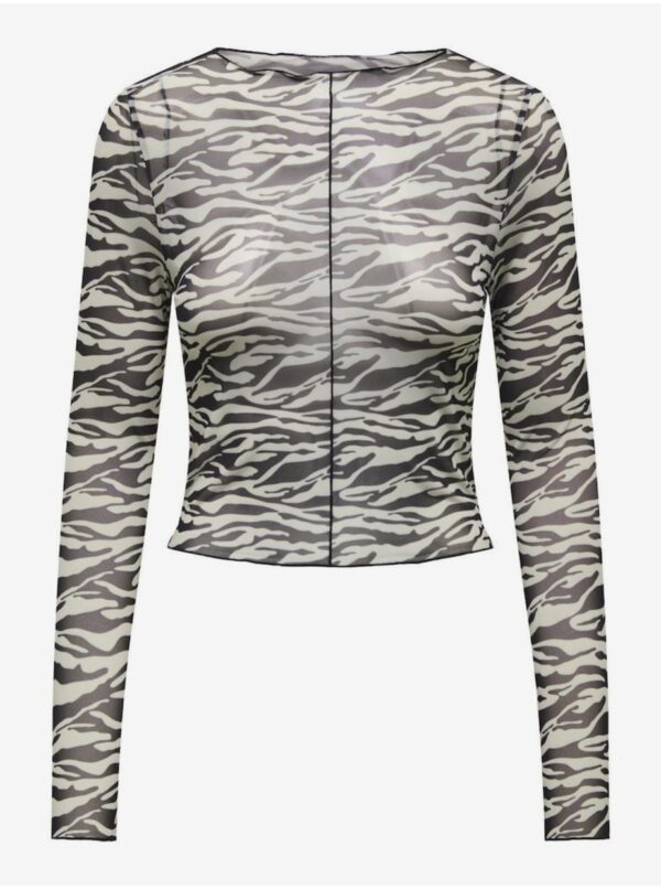 Cream-Black Women's Patterned Top ONLY Llamas - Women