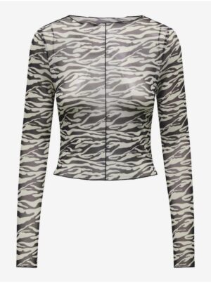 Cream-Black Women's Patterned Top ONLY Llamas - Women
