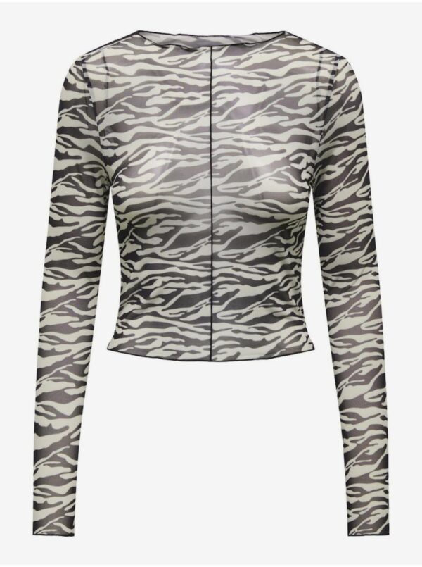 Cream-Black Women's Patterned Top ONLY Llamas - Women
