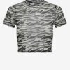 Cream-Black Women's Patterned Top ONLY Llamas - Women