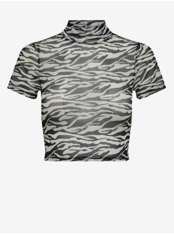Cream-Black Women's Patterned Top ONLY Llamas - Women