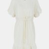 Cream Perforated Waist Dress Pieces Life - Women