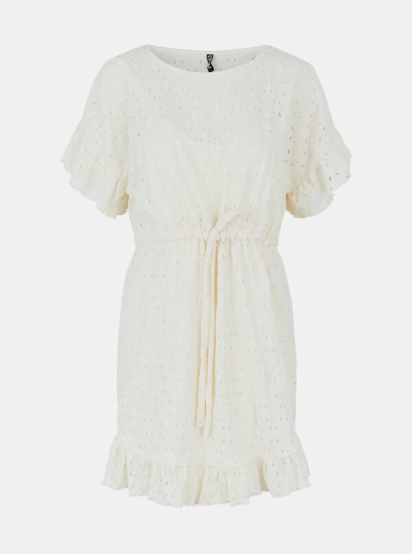 Cream Perforated Waist Dress Pieces Life - Women