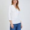 Cream T-shirt with three-quarter sleeves ORSAY - Women