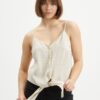 Cream Top with Buttons Pieces Toni - Women
