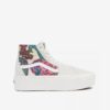 Cream Women Patterned Ankle Suede Sneakers on VANS Platform - Women