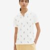 Cream Women's Patterned Polo T-Shirt Tom Tailor - Women
