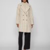 Cream-beige women's patterned coat VILA Vilunes - Women