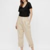 Cream cropped pants. OBJECT Nancy - Ladies